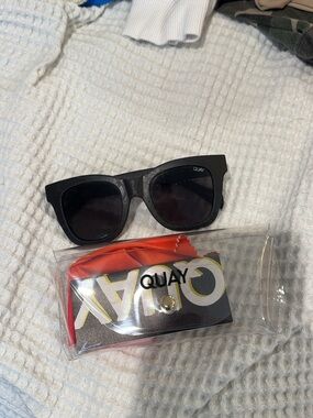 Quay Australia Women’s Black Sunglasses - Bold Square Frame
